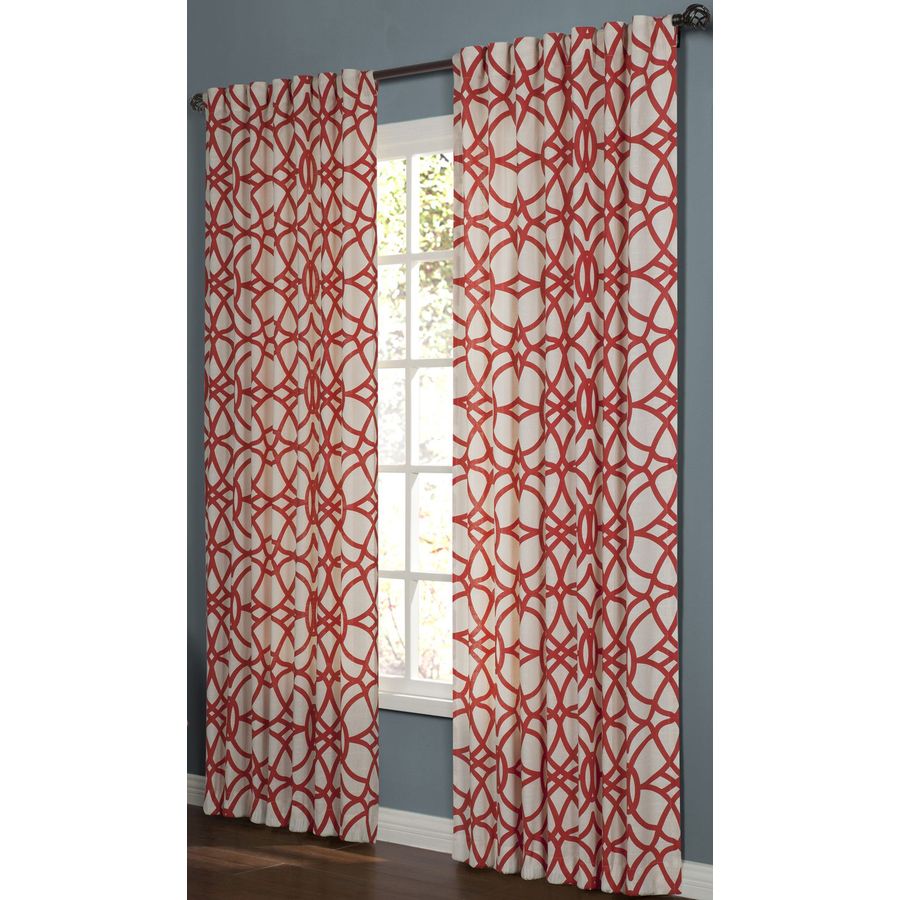 allen + roth Oberlin 63 in L Geometric Paprika Back Tab Window Curtain Panel