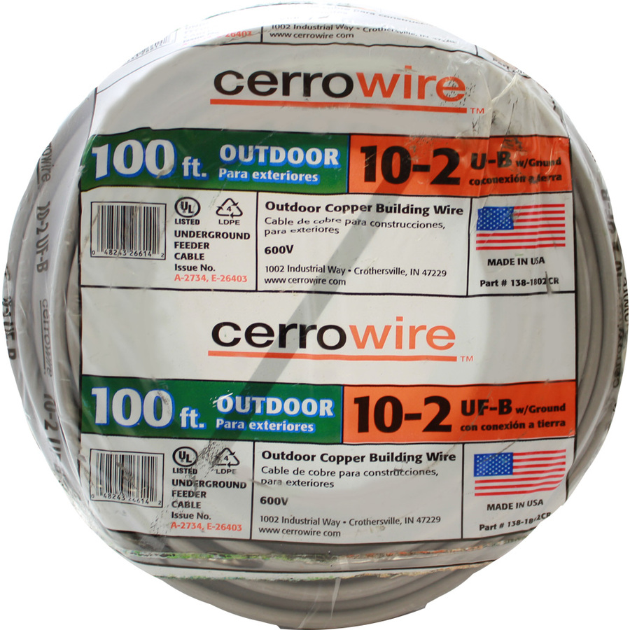 Cerro Wire 30 Amp, 100 Ft. UF B With Ground Underground Feeder Cable