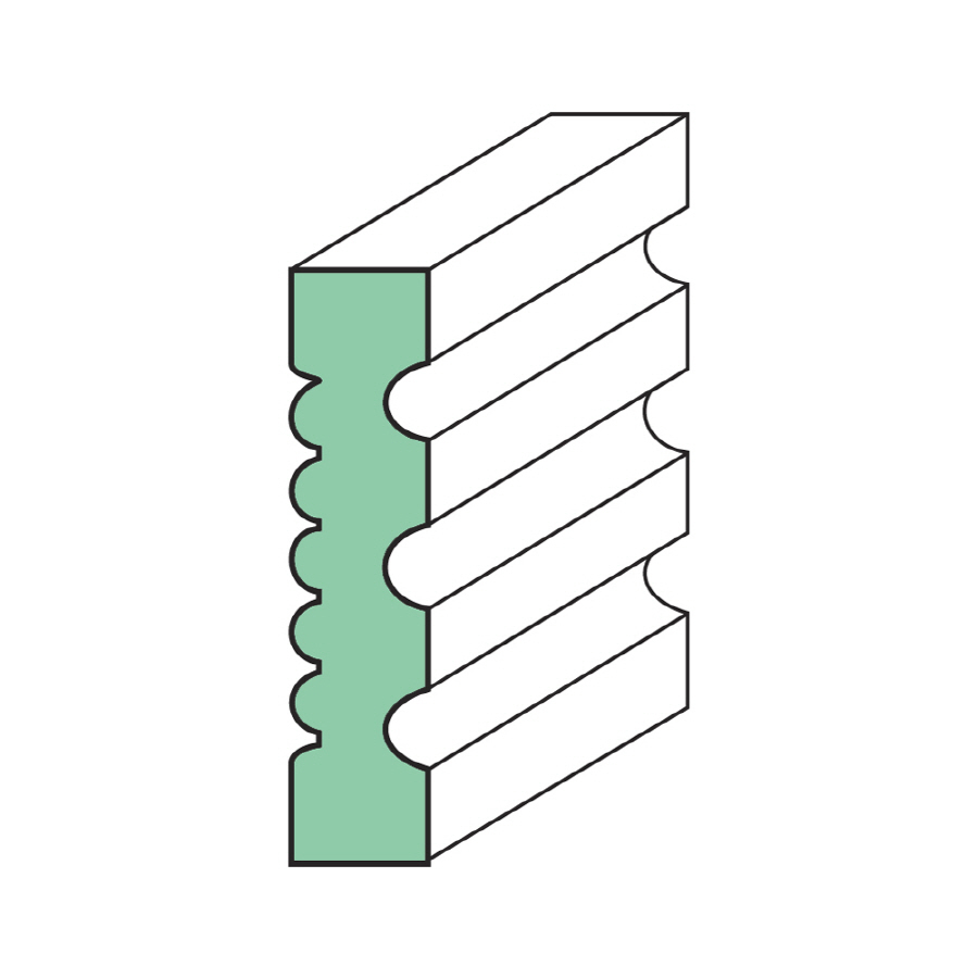 2.064 in x 3.25 in x 7 ft Interior Primed MDF Casing Moulding (Pattern 286)