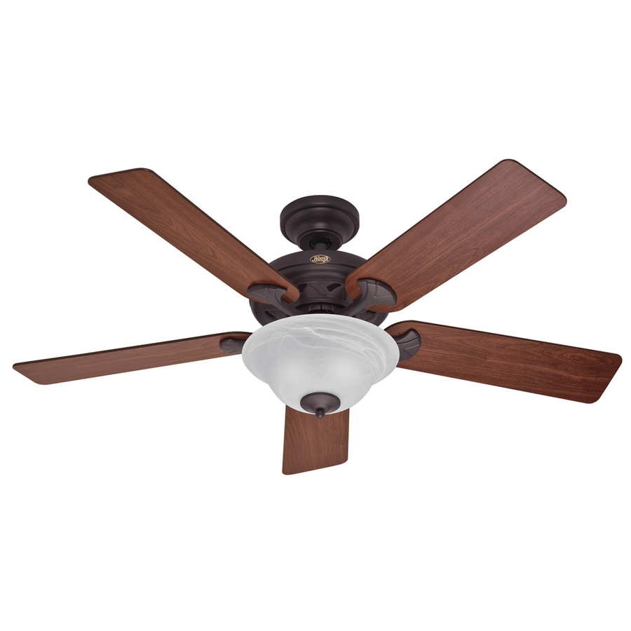 Hunter The Brookline 52 in New Bronze Downrod or Flush Mount Ceiling Fan with Light Kit