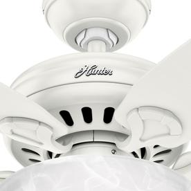 Hunter Cedar Park 44 In Satin White Indoor Ceiling Fan With Light Satin White Indoor Ceiling Fan