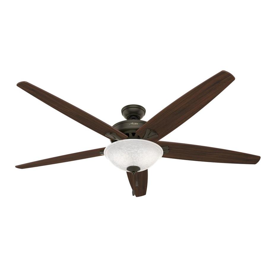 Hunter Stockbridge 70 in New Bronze Downrod or Flush Mount Ceiling Fan with Light Kit