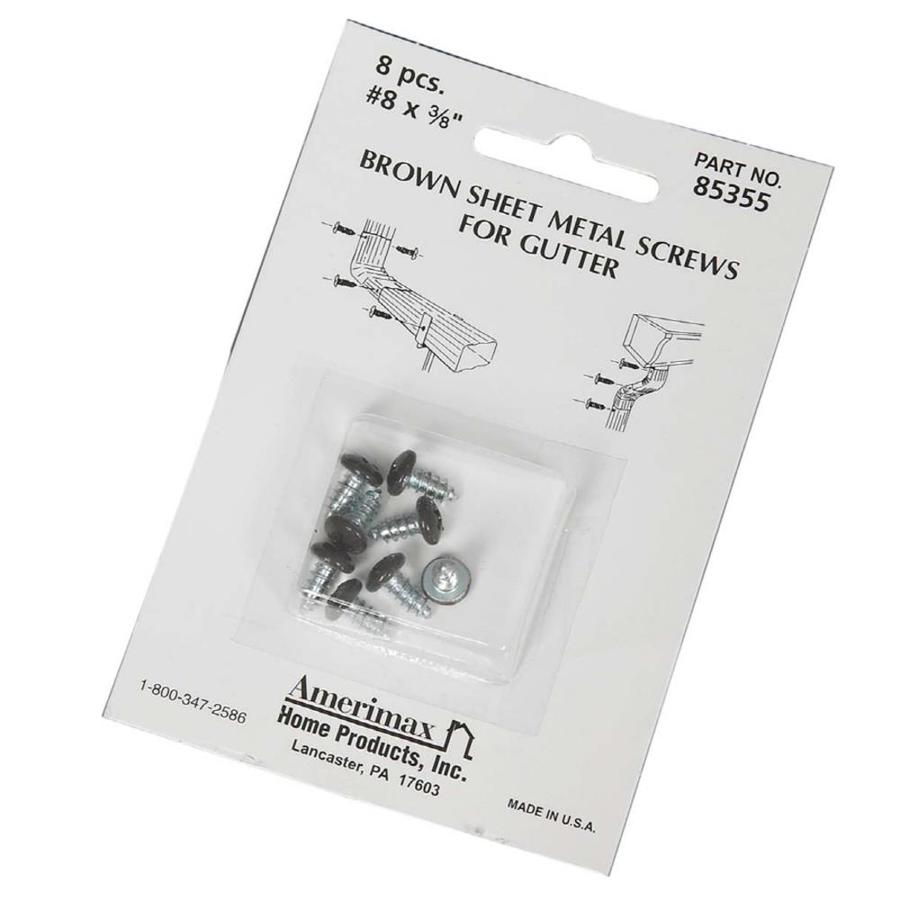Amerimax 8 Count #8 x 0.375 in Brown Self Tapping Exterior Gutter Screws