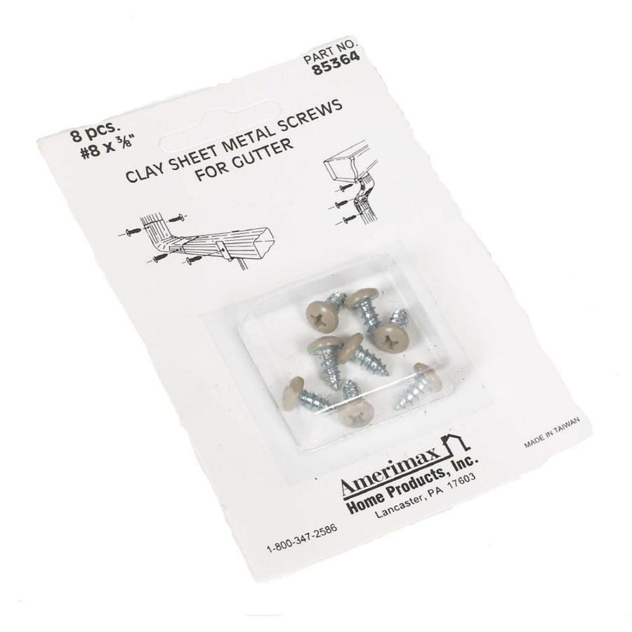 Amerimax 8 Count #8 x 0.375 in Brown Self Tapping Exterior Gutter Screws