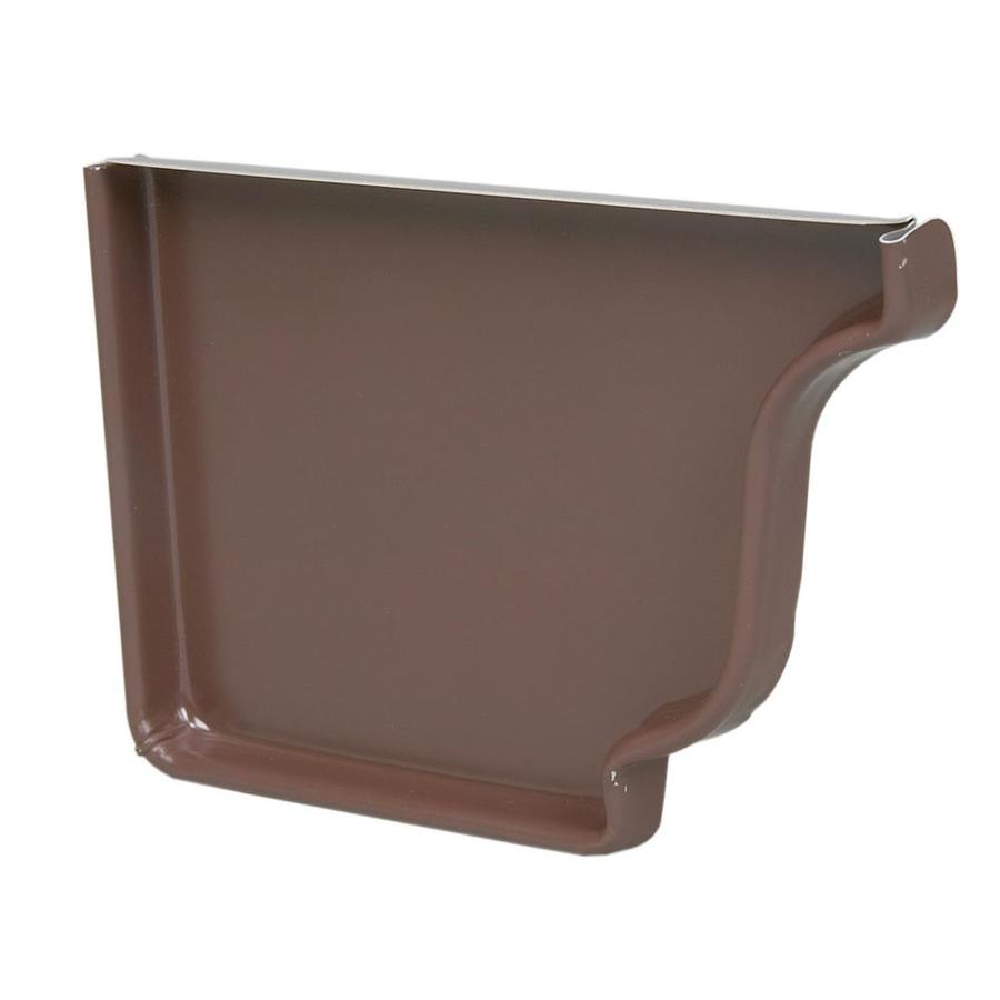 Amerimax 5.02 in Brown Metal 5 in K Brown Aluminum Left End Cap