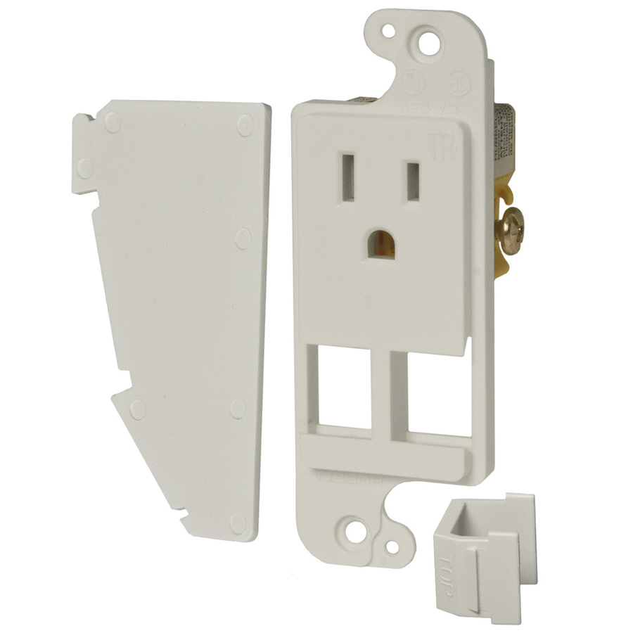 Hubbell 15 Amp 125 Volt White Indoor Decorator Undercabinet Outlet