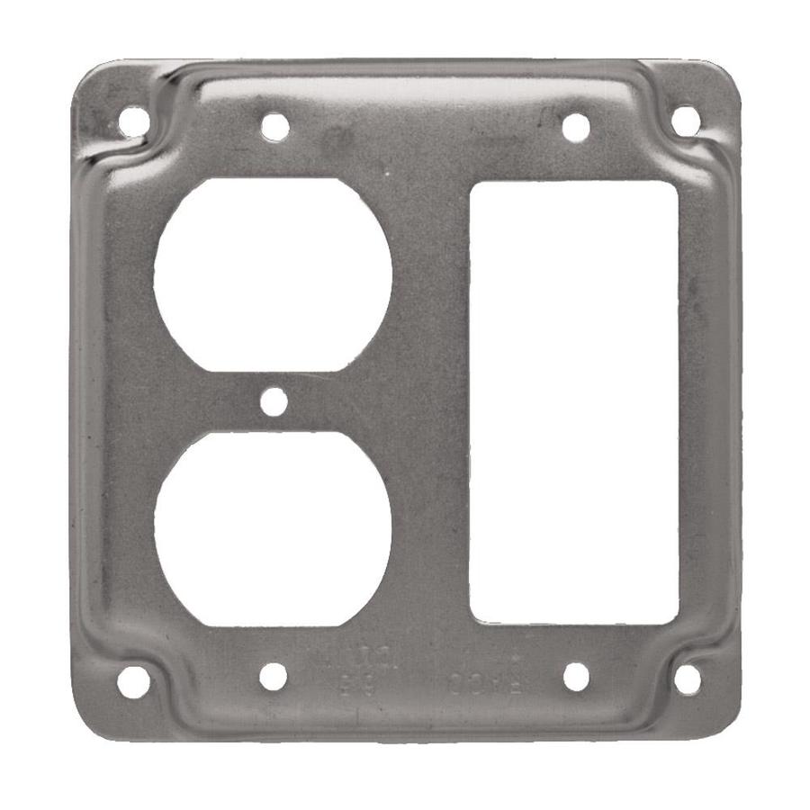 RACO 2-Gang Square Metal Electrical Box Cover in Gray | 915C