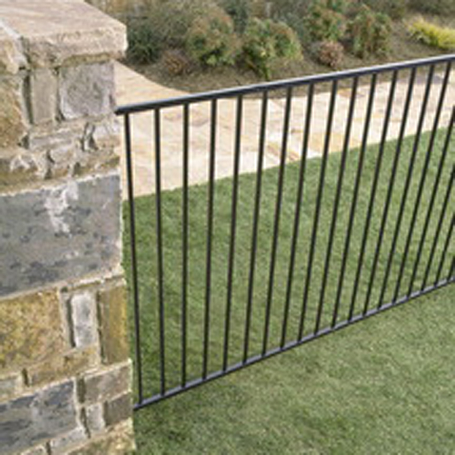 Leslie Locke 5 ft x 8 ft Black Steel Fence Panel