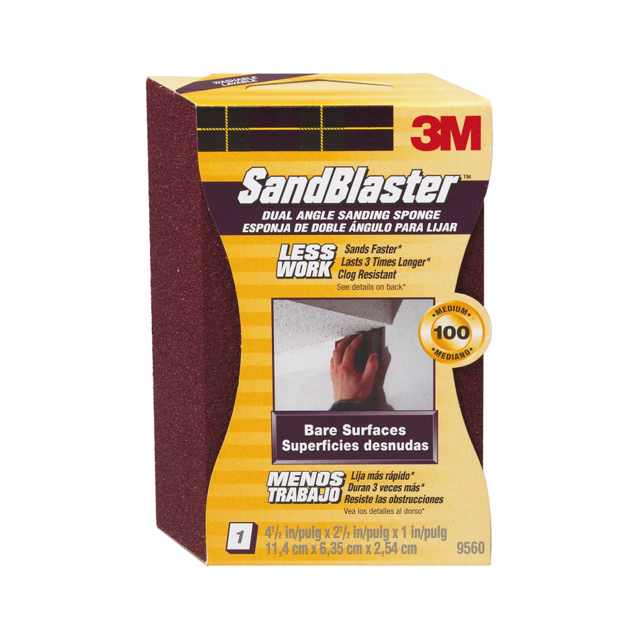 3M Dual Angle Sanding Sponge 100 4.5 In x 2.5 In x 1 In