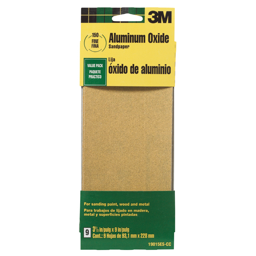 3M 9 Pack 150 Grit 3 5/8 in W x 9 in L Sandpaper