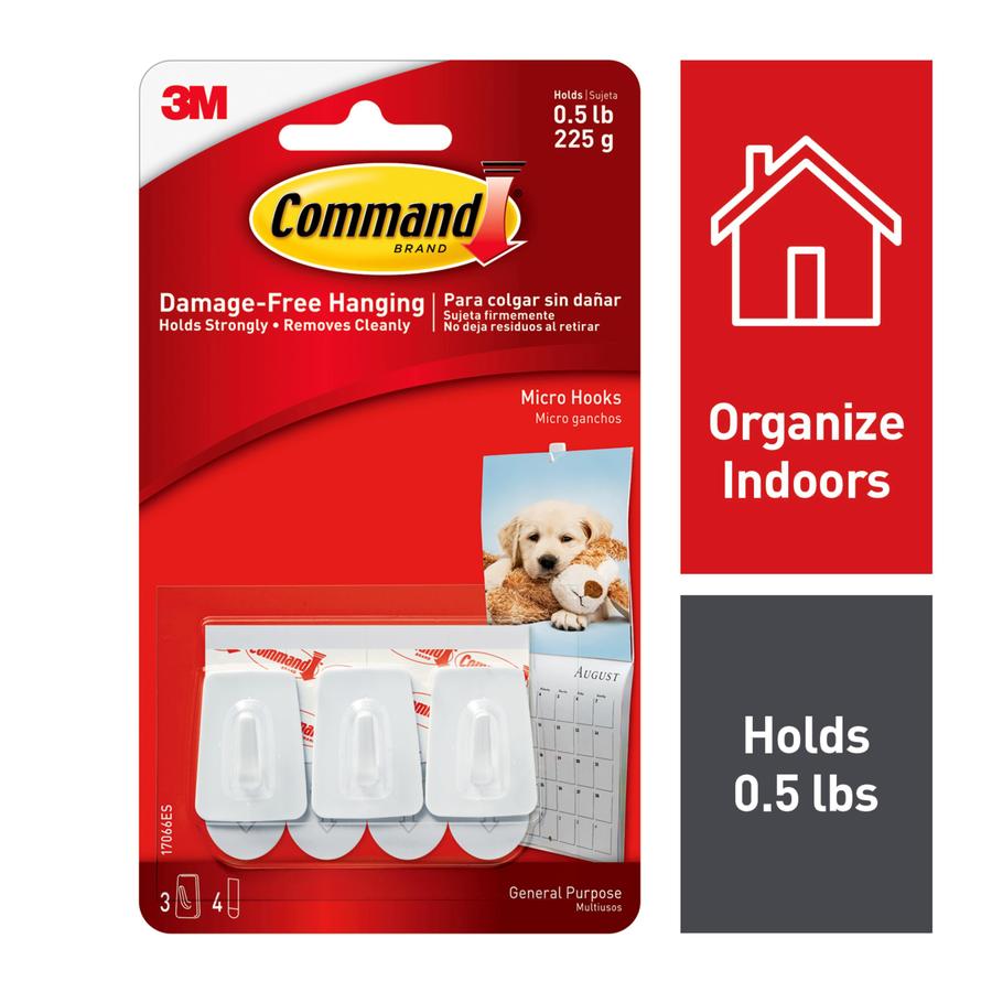 Command 3 Pack Plastic Adhesive Hooks