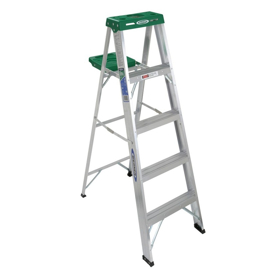 Werner 5 ft Aluminum 225 lb Type II Step Ladder