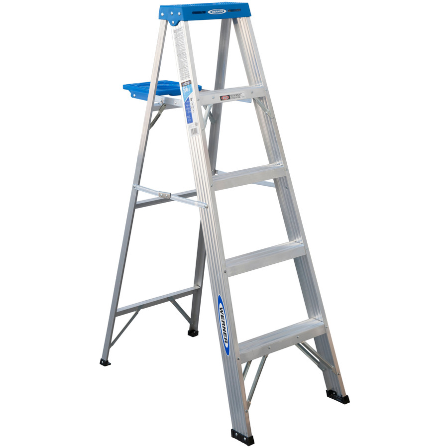 Werner 5 ft Aluminum 250 lb Type I Step Ladder