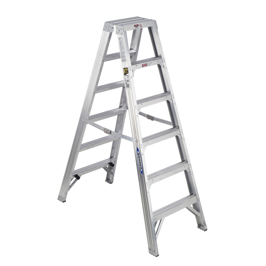 Werner 6 ft Aluminum 375 lb Type IAA Twin Step Ladder