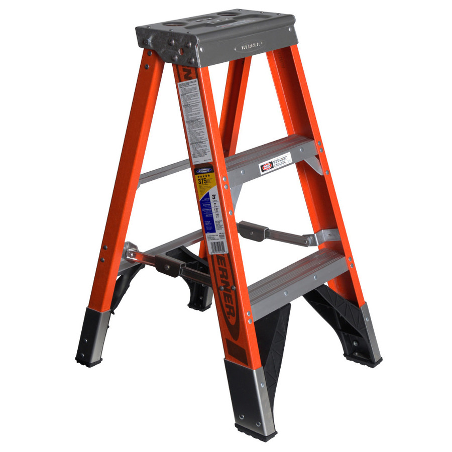 Werner 3 ft Fiberglass 375 lb Type IAA Step Ladder