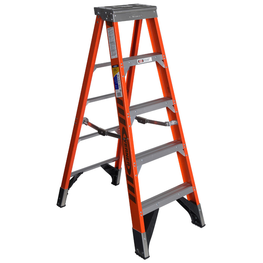 Werner 5 ft Fiberglass 375 lb Type IAA Step Ladder