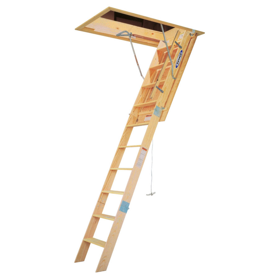 Werner 8 ft Wood 350 lb Attic Ladder