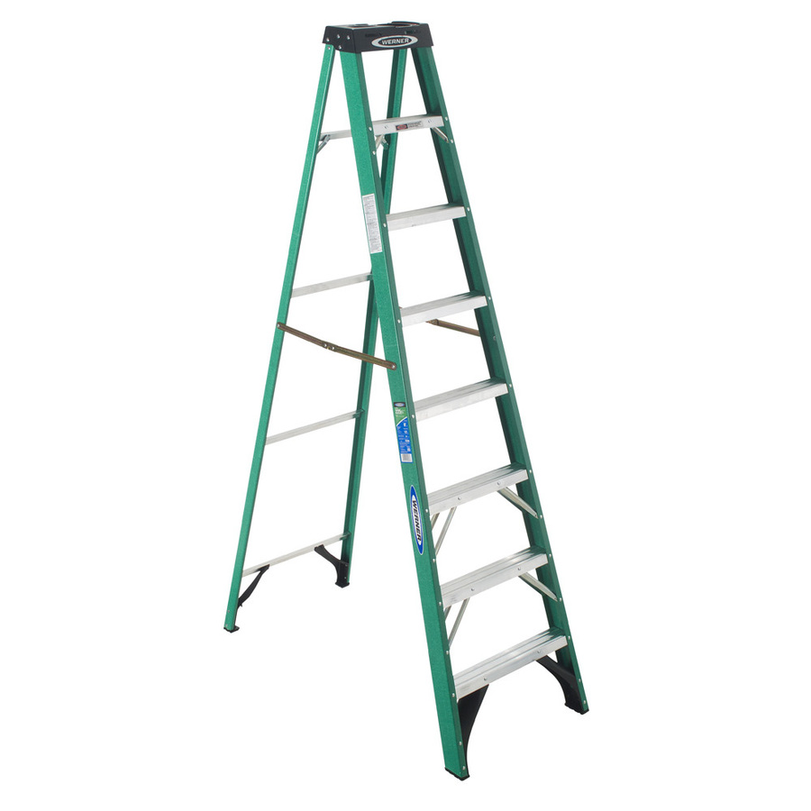 Werner 8 ft Fiberglass 225 lb Type II Step Ladder