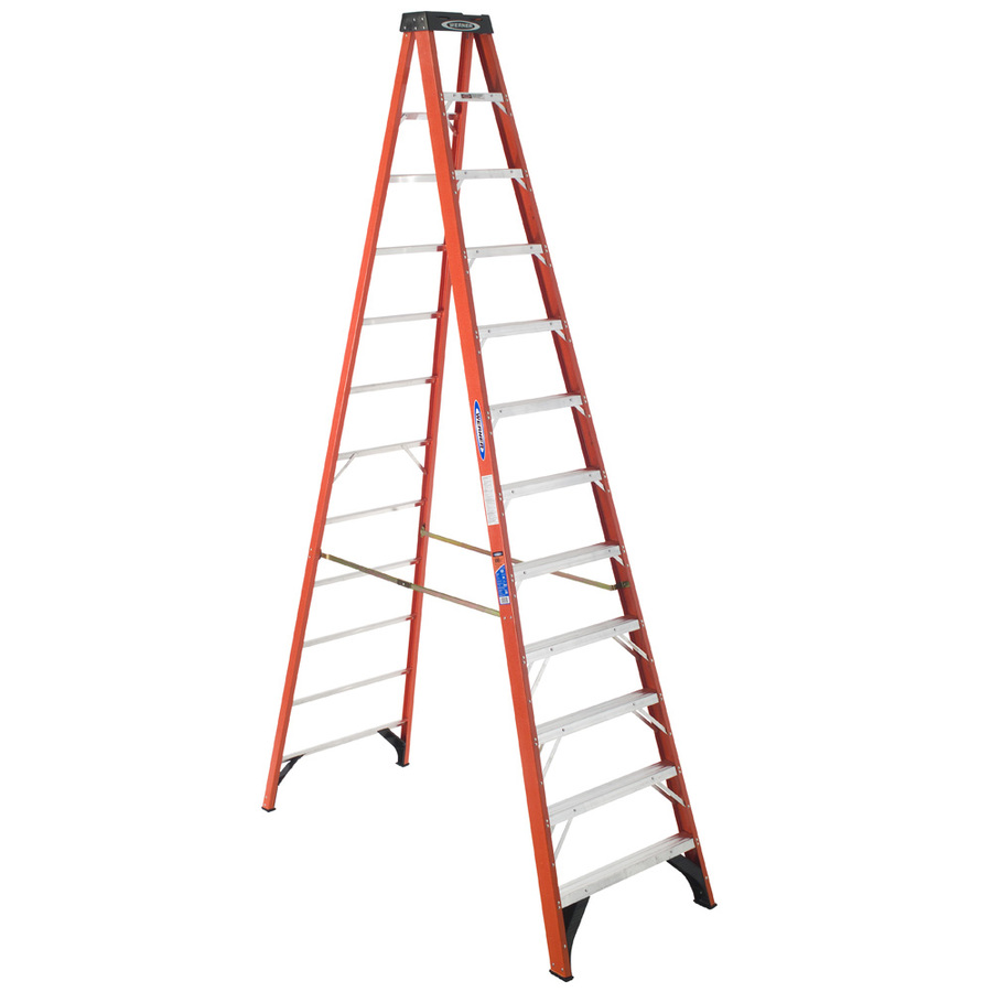 Werner 12 ft Fiberglass 300 lbs Type IA Step Ladder