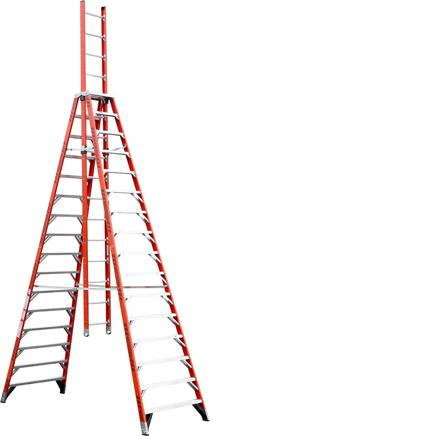 Werner 16 ft Fiberglass 300 lb Telescoping Type IA Trestle Ladder