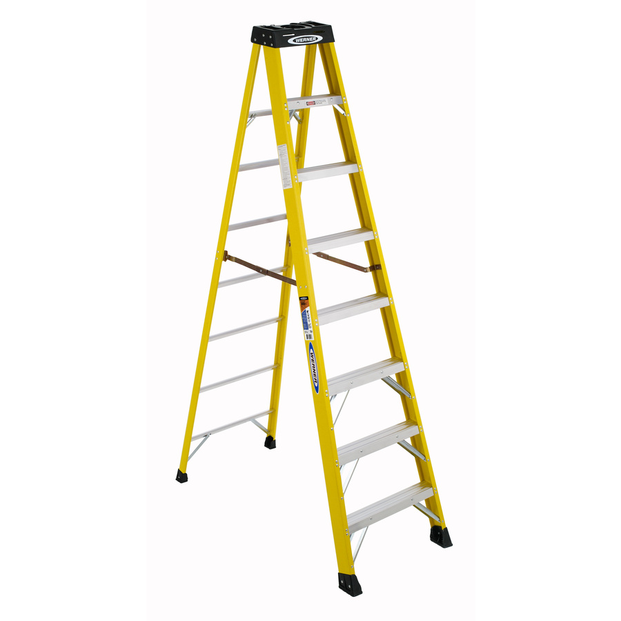 Werner 8 ft Fiberglass 300 lb Type IA Step Ladder