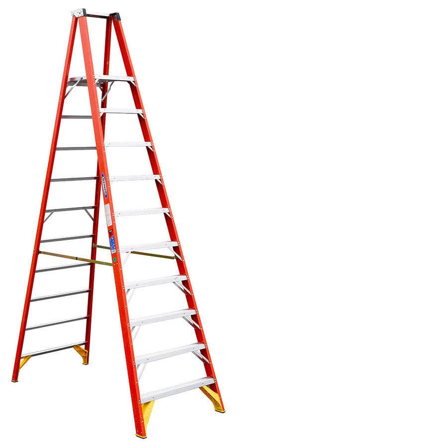 Werner 10 ft Fiberglass 300 lb Type IA Platform Ladder