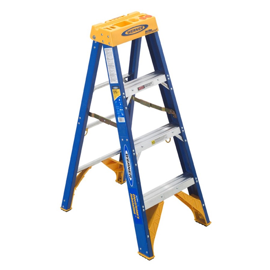 Werner 4 ft Fiberglass 375 lb Type IAA Step Ladder