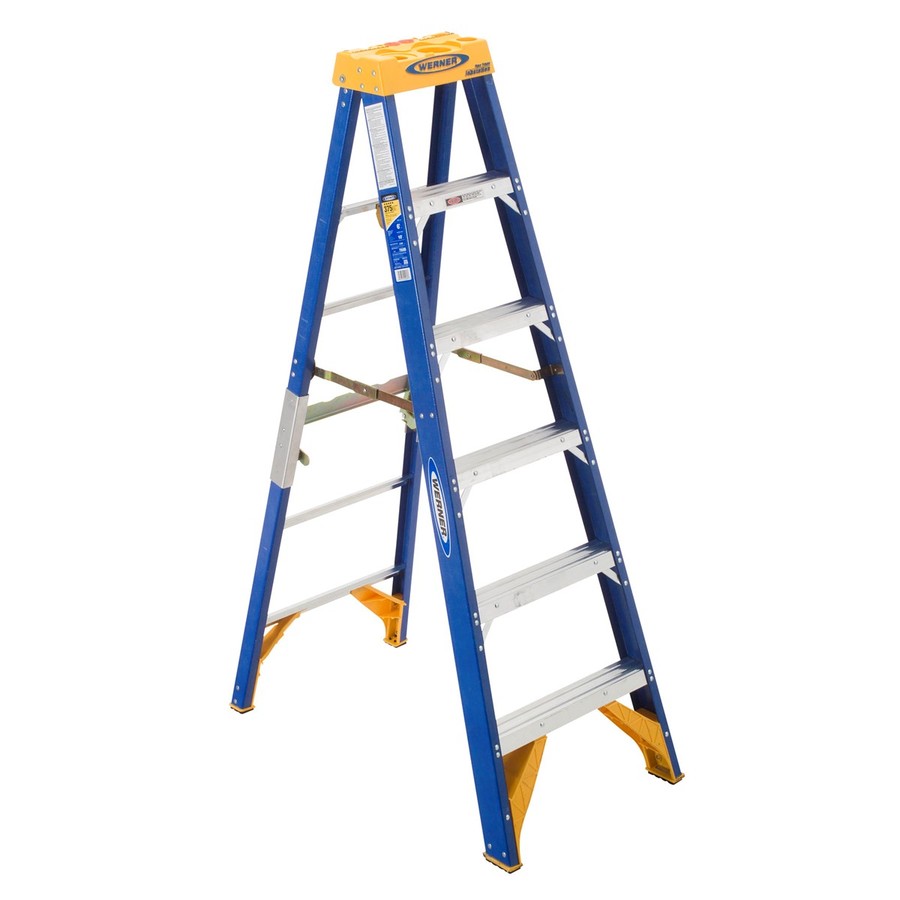 Werner 6 ft Fiberglass 375 lb Type IAA Step Ladder