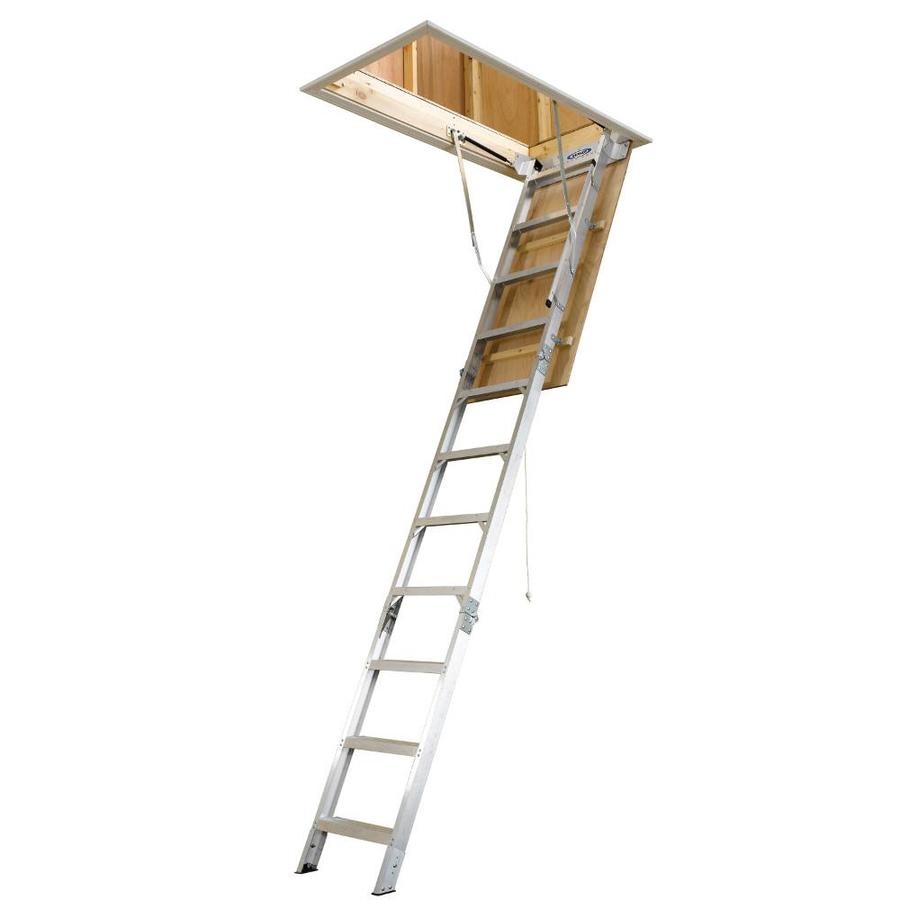 Shop Werner 12ft Aluminum 375lb Attic Ladder at