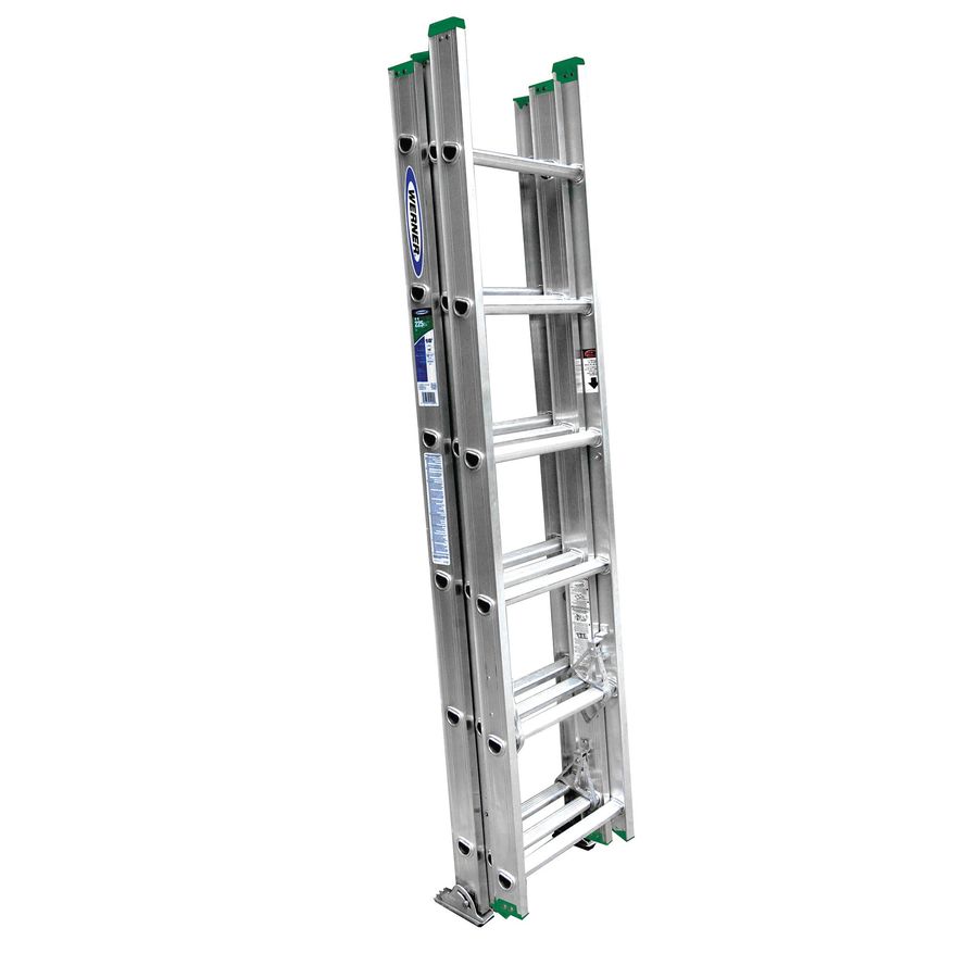 Werner 16 ft Aluminum 225 lb Telescoping Type II Extension Ladder