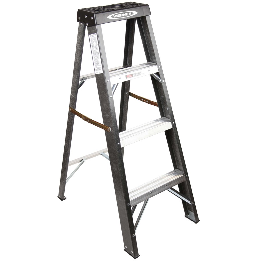 Werner 4 ft Fiberglass 225 lb Type II Step Ladder