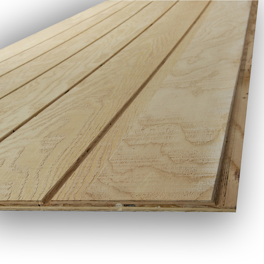 Shop 8in on Center Plywood Untreated Wood Siding 48in x 96in; Actual 48in x 96in