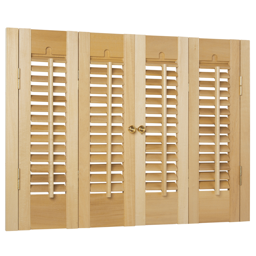 allen + roth 27 in 29 in W 20 in L Colonial Golden Oak Wood Interior Shutter