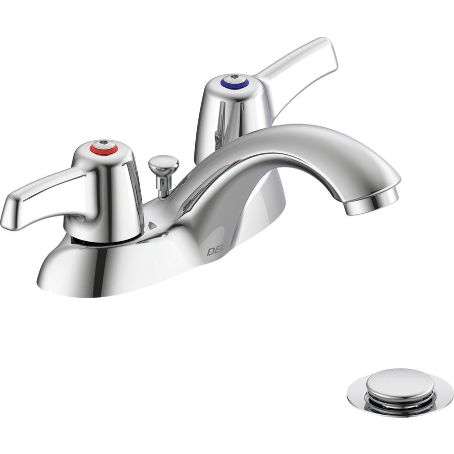 Delta Chrome 2 Handle Bathroom Sink Faucet (Drain Included)