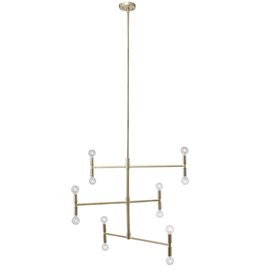 Globe Electric Elena 5 Light Brushed Brass Chandelier, 65611 Globe Electric Elena 5 Light Brushed Brass Chandelier, 65611