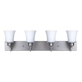 Canarm Brushed Pewter Flamenco Wall Sconce with White Flat Opal Glass