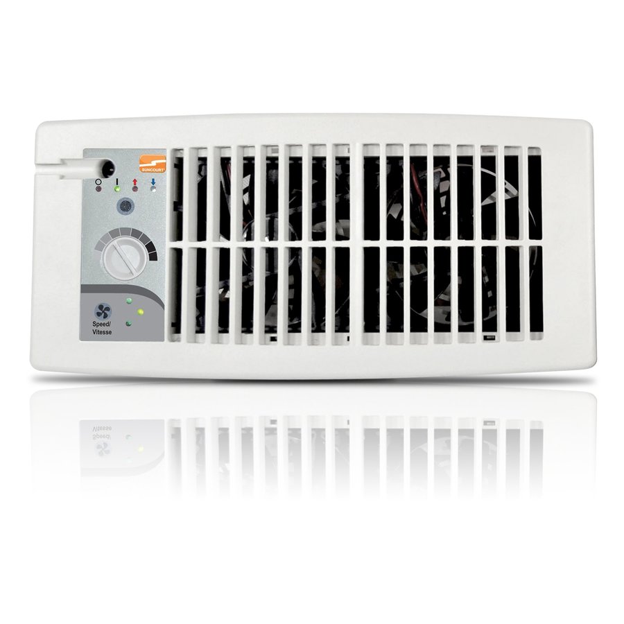 SUNCOURT 5 5/8 In x 11 5/8 In White Register Booster Fan