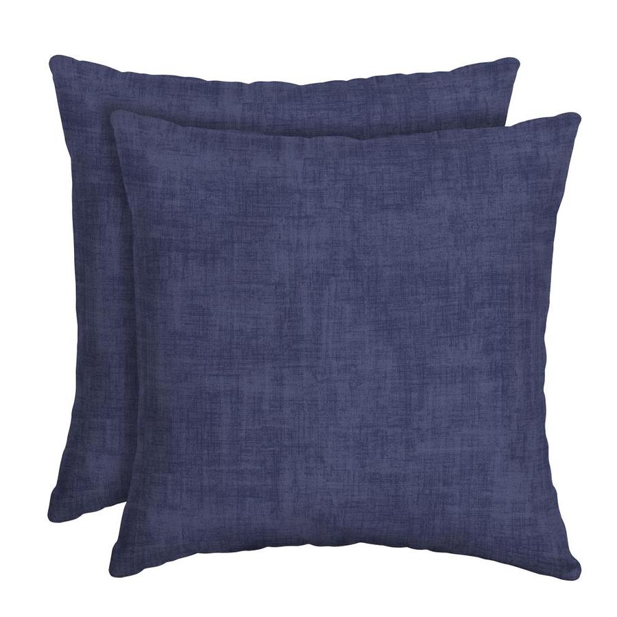 Selections 2 Pack Geometric Cream 2pk Square Outdoor Pillows Navy