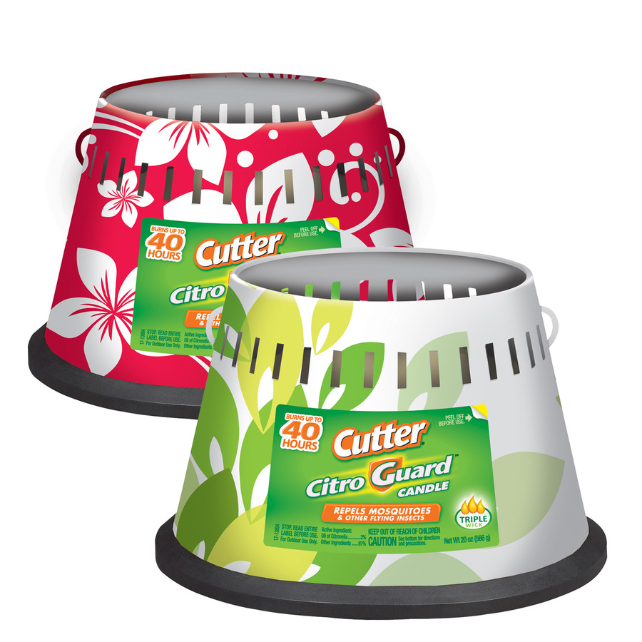 Cutter 4 in Floral Painted Deck Citronella Candle