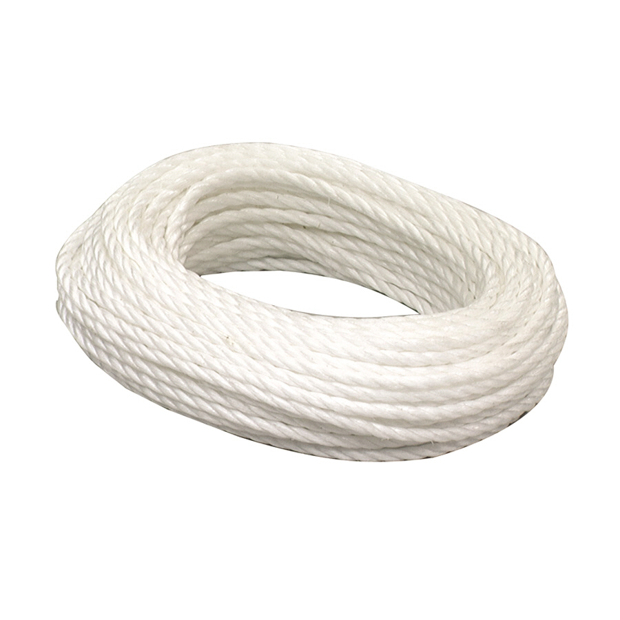 Lehigh 3/8 in x 50 ft White Twisted Polypropylene Rope