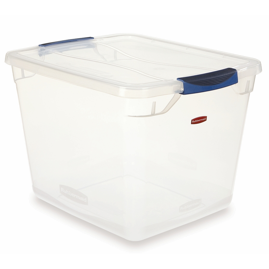 Rubbermaid Clever Store 30 Quart Clear Tote with Latching Lid