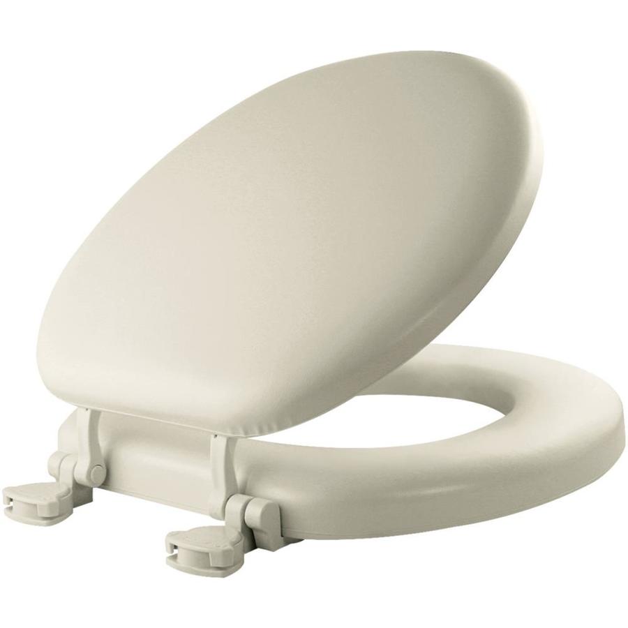 Mayfair Lift Off Biscuit Cushioned Vinyl Round Toilet Seat