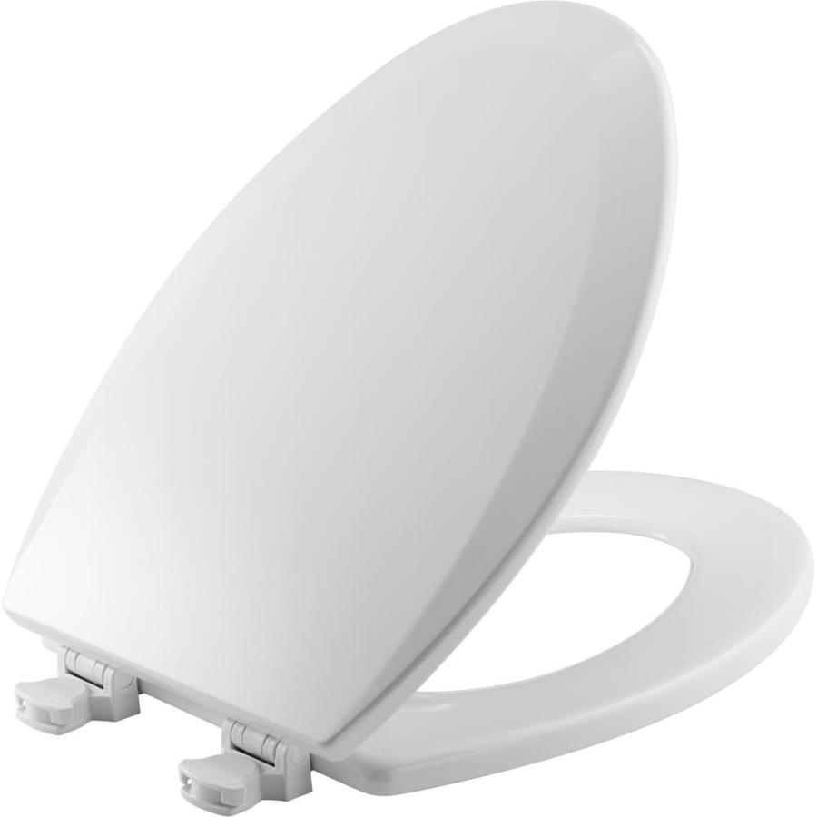 Bemis Lift Off Cotton White Wood Elongated Toilet Seat