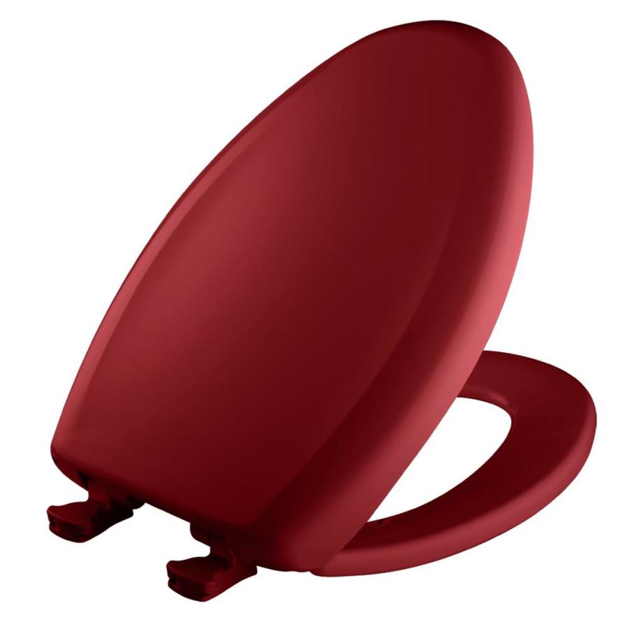 Bemis Lift Off Red Plastic Elongated Slow Close Toilet Seat