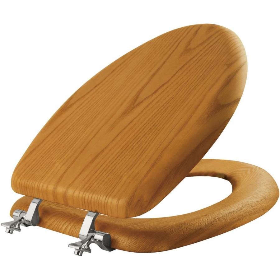 Bemis Natural Reflections Oak Veneer Wood Elongated Toilet Seat