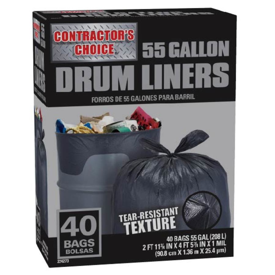Contractor S Choice 40 Pack 55 Gallon Black Plastic 40 Pack 55 Gallon Black Plastic