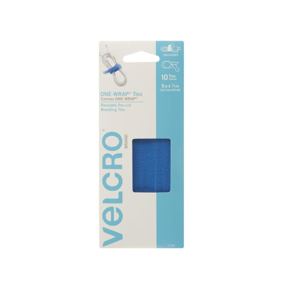 VELCRO One Wrap Straps Brights 5 in x 1/4 in Blue 10 Count