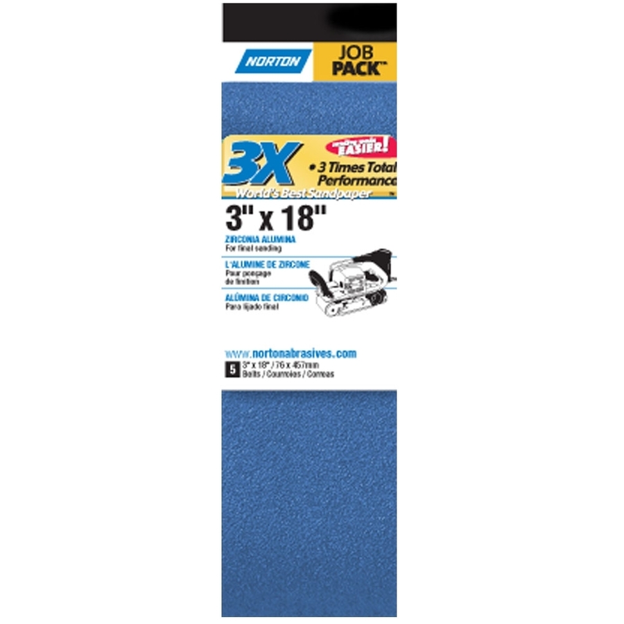 Norton 5 Pack 80 Grit Belt Sandpaper