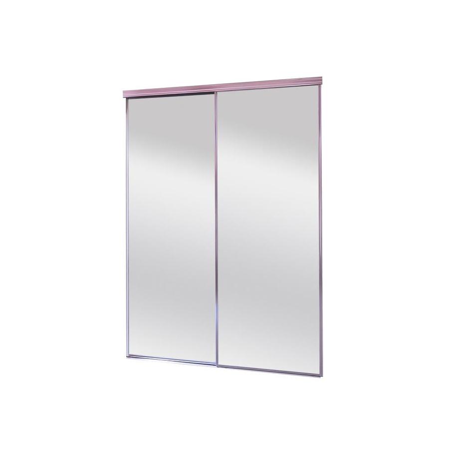 ReliaBilt Polished Chrome Mirrored Sliding Door (Common 80.5 in x 48 in; Actual 80 in x 48 in)