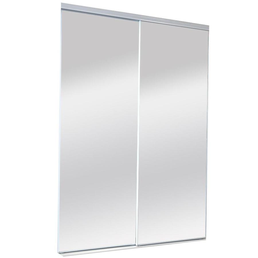 ReliaBilt White Mirrored Sliding Door (Common 80.5 in x 48 in; Actual 80 in x 48 in)